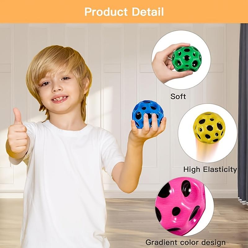 Super elastic space ball, perfect for children and adults, enhances hand-eye coordination. This bouncy ball is easy to grip and makes an excellent gift for occasions like Valentine's Day, New Year, Thanksgiving, Mother's Day, and more