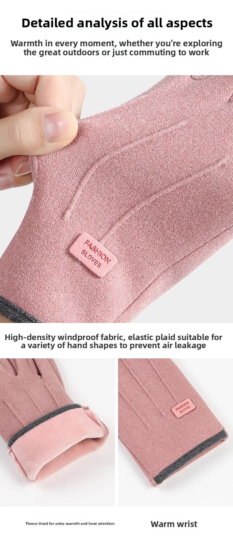 Men's and women's German velvet gloves autumn and winter outdoor riding cold-proof cotton cashmere fleece driving bicycle warm gloves