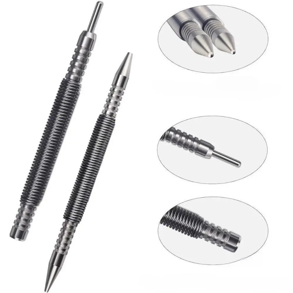 2 Pcs Dual Head Spring Loaded Nail Set, 1/16″ & 3/32″ Hammerless Hinge Pin Punch Set, Strong Force Door Pin Removal Tool, Practical Gift for Men & Fathers Day