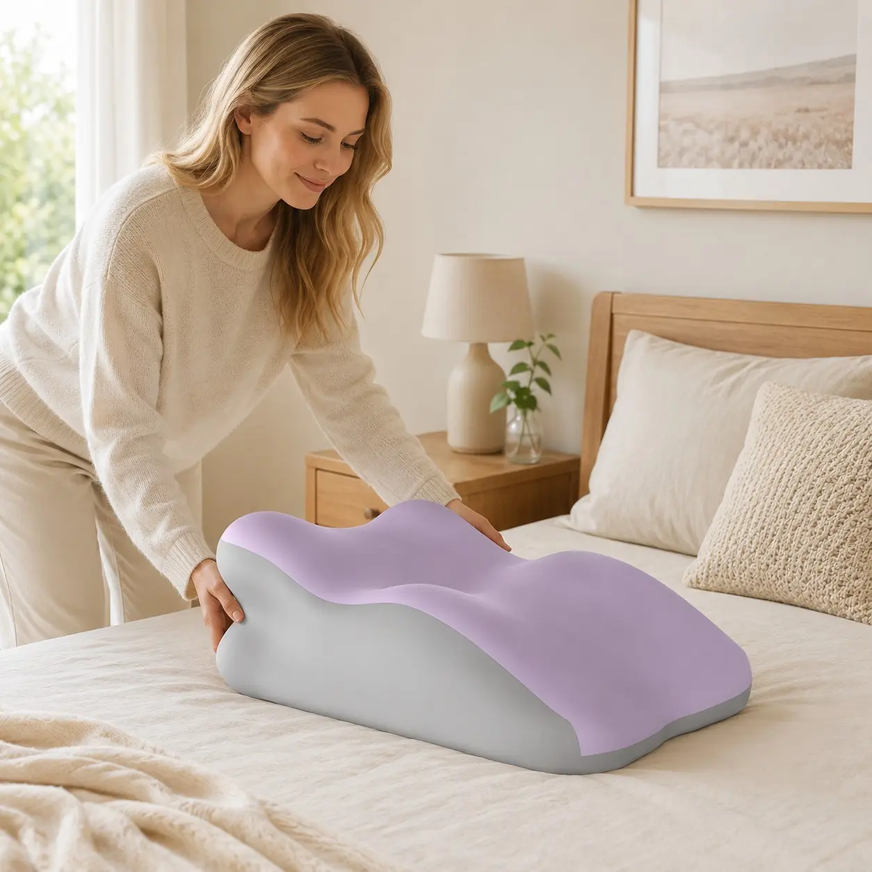 Memory Foam Wedge Cushion for Multiple Scenarios, Adjustable Angle for Sofa Reading, Bed Relaxation, Removable Cover, Durable Core With Cushion