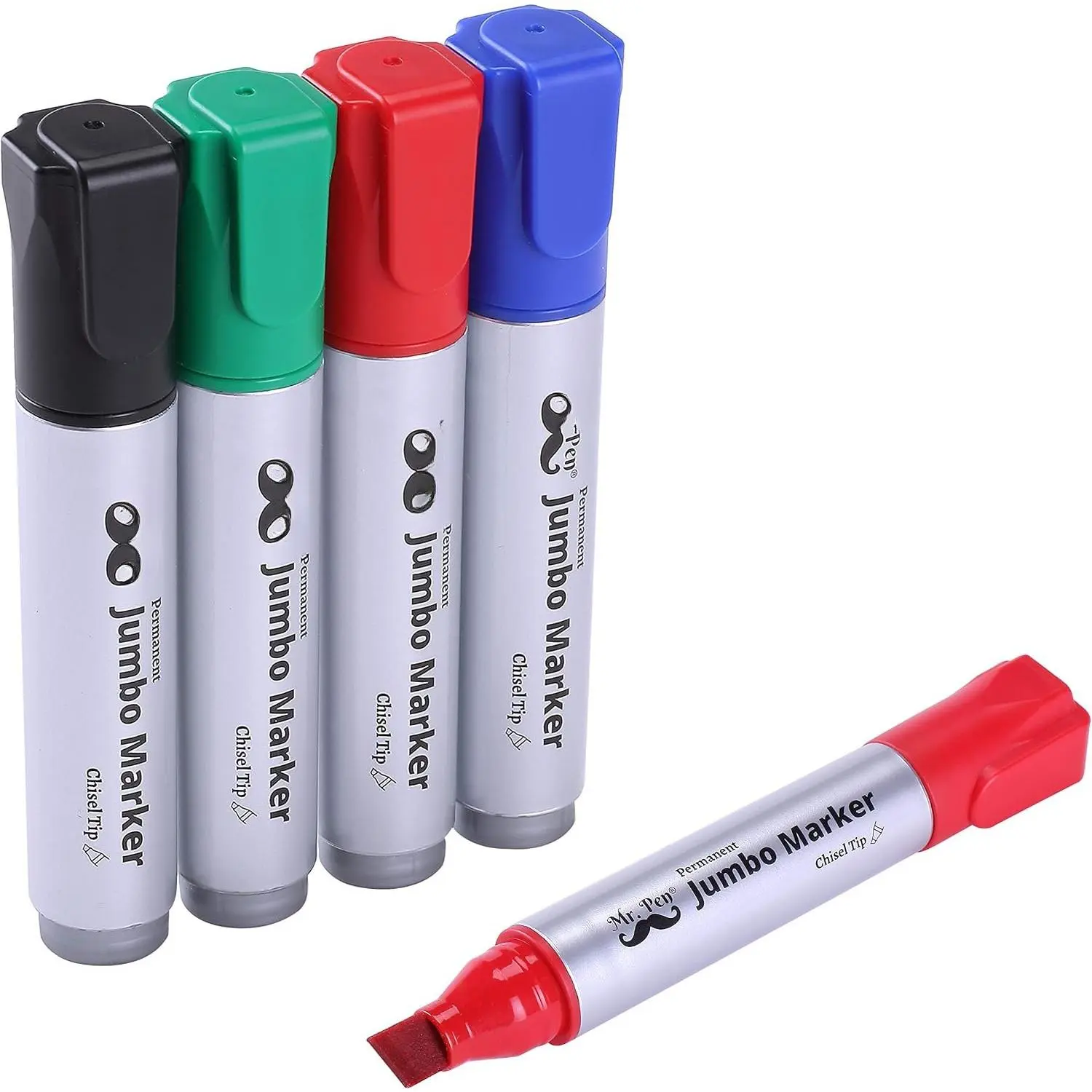 Permanent Markers, 4-Pack Black Chisel Tip Markers for Artists/Offices, Office & Art Supplies