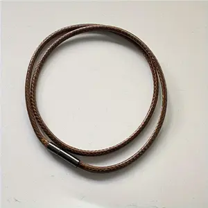 Men's Genuine 3mm Genuine Wax Leather Cord Necklace Buckle 16"-30"