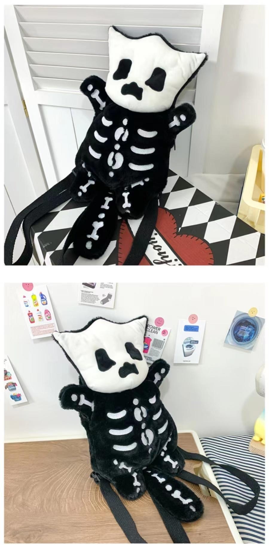 Y2K Novelty Cute Plush Backpack Cool Gothic Knapsack Harajuku Girl Street Personality Backpacks Fashion Women's Travel Rucksacks