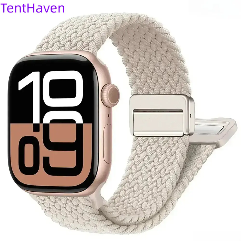 2026 New Woven Magnetic Strap Compatible with Apple Watch - Woven Nylon Elastic Strap with Magnetic Buckle, Durable Daily Casual Accessory, Fashion Technology Fashion Accessory, Technology Accessory