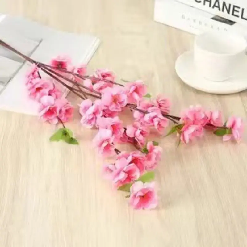 Artificial Sakura Flower Bouquet, 6 Counts Faux Flower Bouquet, Faux Cherry Blossom, Decorative Flowers for Home Party Wedding, Home Decor Supplies