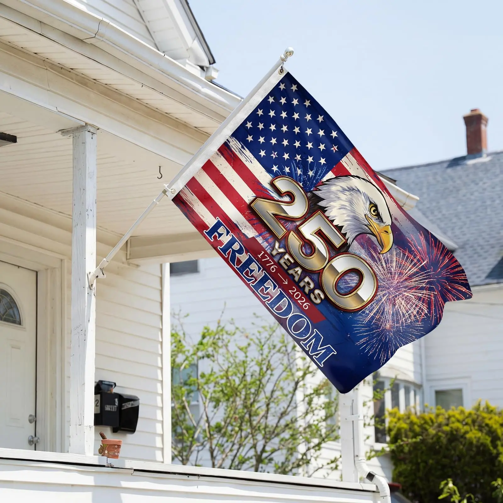 American Independence Day Eagle Flag Banner, 3x5ft Polyester, Patriotic Star Spangled Banner, Decorative Banner, Outdoor Decoration, Festival Party Setup