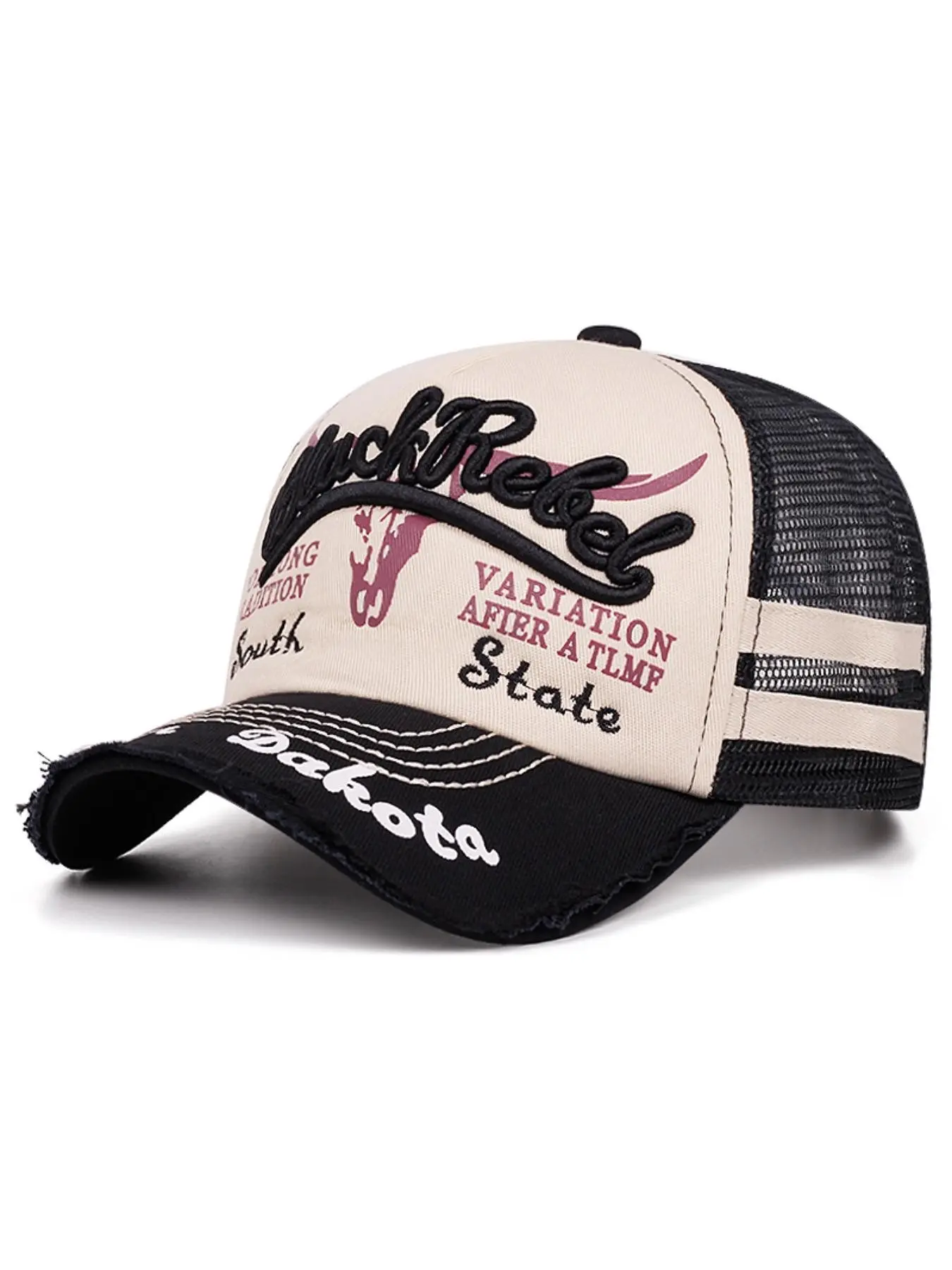 Stylish Embroidered Trucker Hat Mesh Snapback Cap for Men and Women