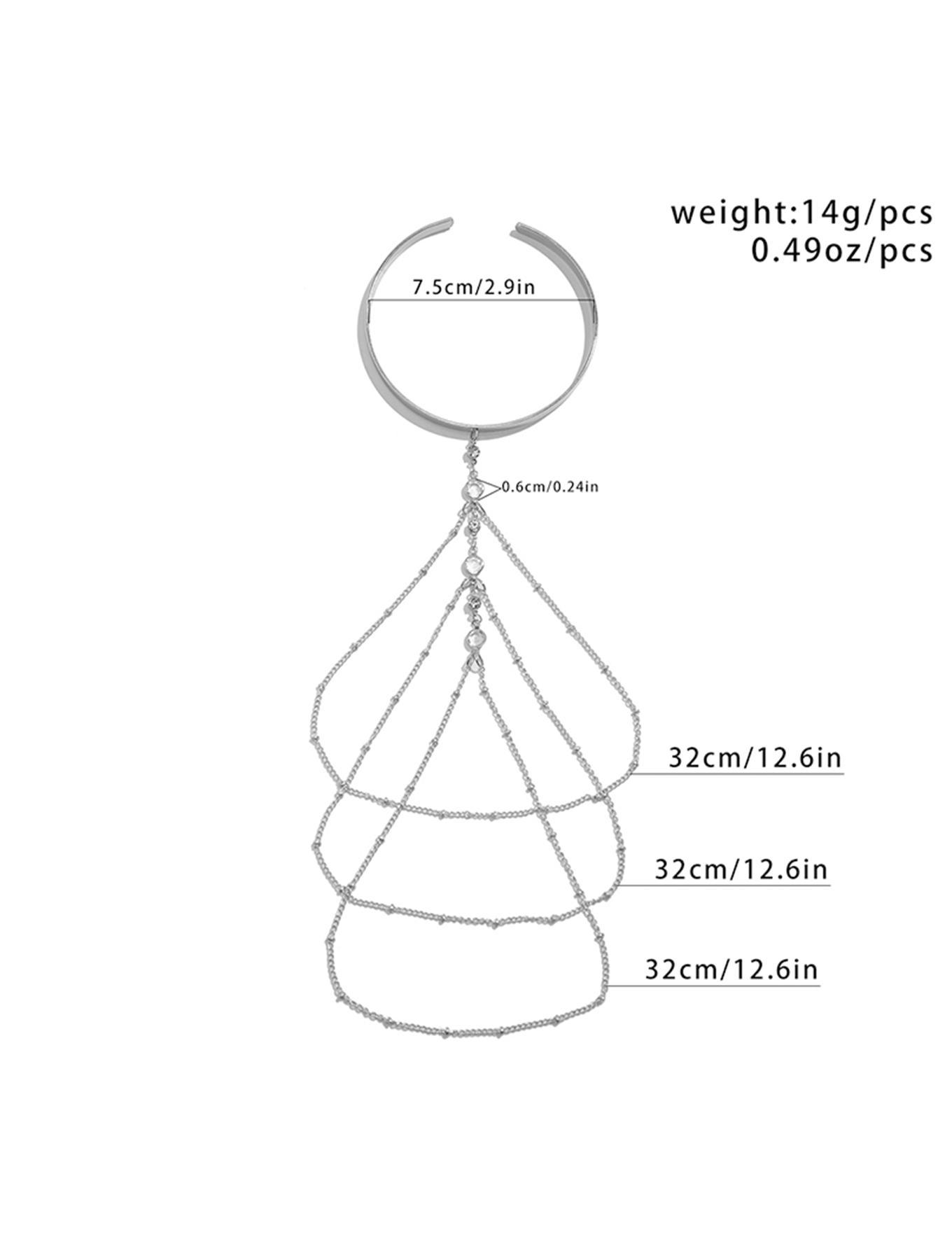 Women's Artificial Crystal & Chain Decor Arm Cuff, Fashionable Body Jewelry for Party, Daily Clothing Decor, Trendy All-match & Exquisite for Birthday Gift, Body Jewellery, Chic Body Jewelry