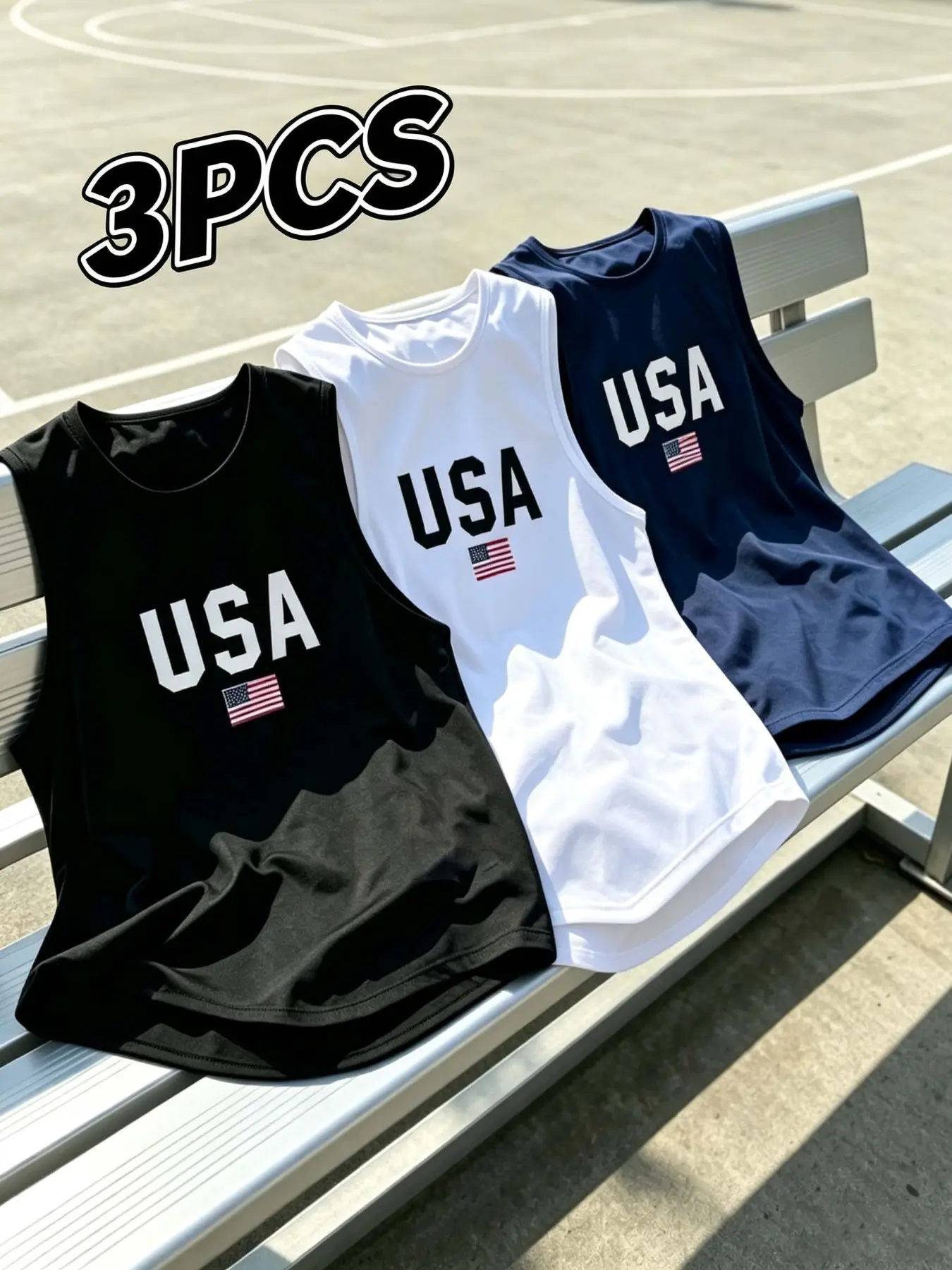3-Pack Summer Men's Quick-Dry Moisture-Wicking Breathable Tank Tops, Sleeveless Geometric Pattern, Ideal for Running and Training