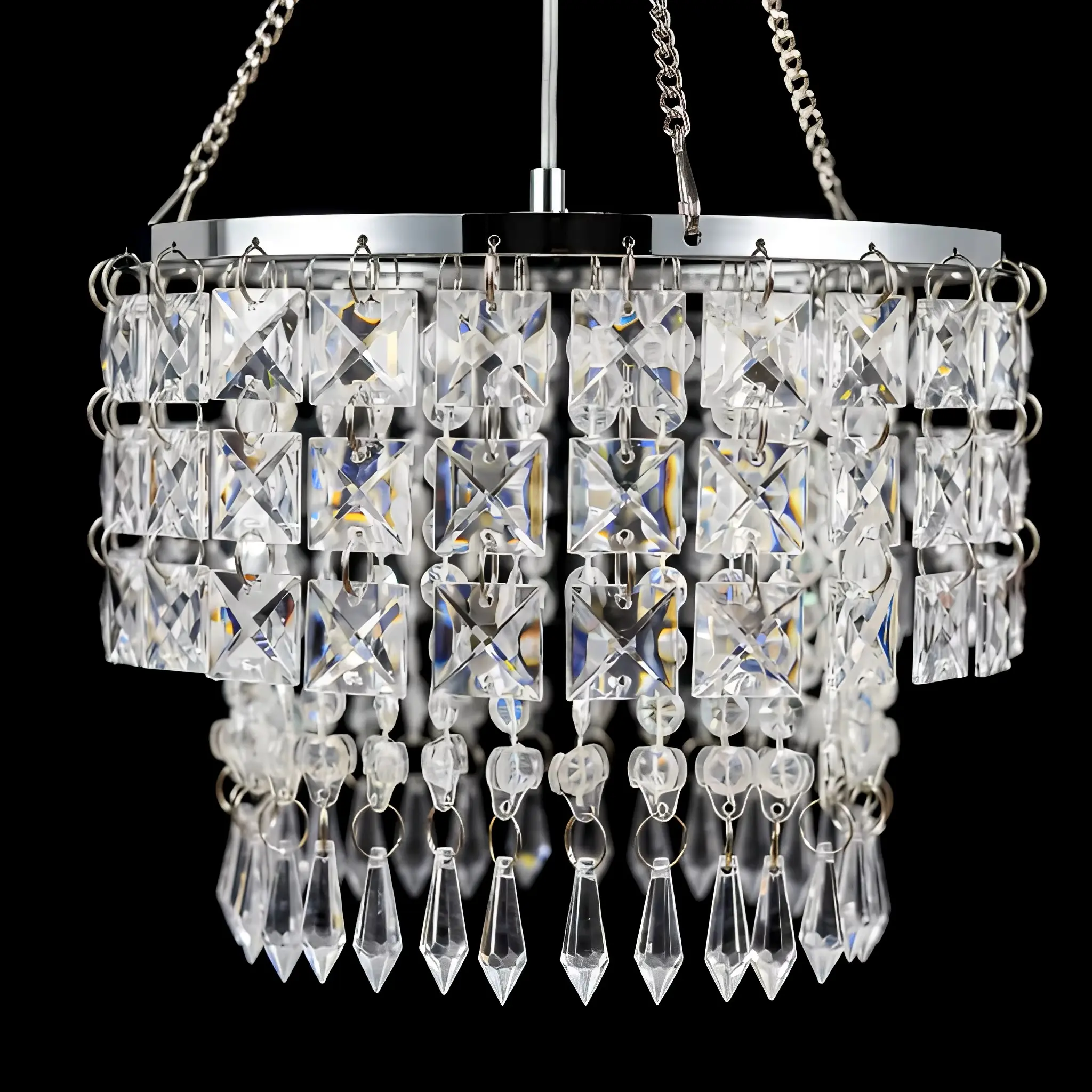 Vectolum Crystal Chandelier, Decorative Lamp, Home Decor Lighting and Hanging Decor, Fits E26/e12 Lamps, Ideal for Weddings, Outdoor, Festive, Home, Office Events