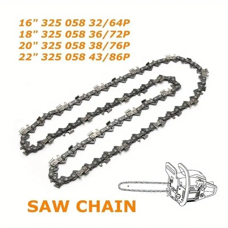 Semi Chisel Chain for Chainsaw 0.325 Pitch 1.5mm Gauge 64/72/76/86 Drive Link is Available Round Corner Saw Chain (0.325) for Gasoline Chainsaw, Durable Cutting Chain, High-Quality Replacement Chain, Ideal for Outdoor Use