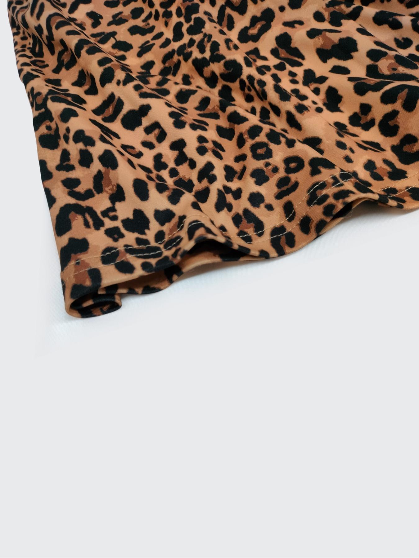 Women's Summer Fashion V-Neck Leopard Print Backless Cut Out Dress, Sleeveless Slim-Fitting Casual Party Wear, Daily Commute Style, Backless Sleeveless Dresses