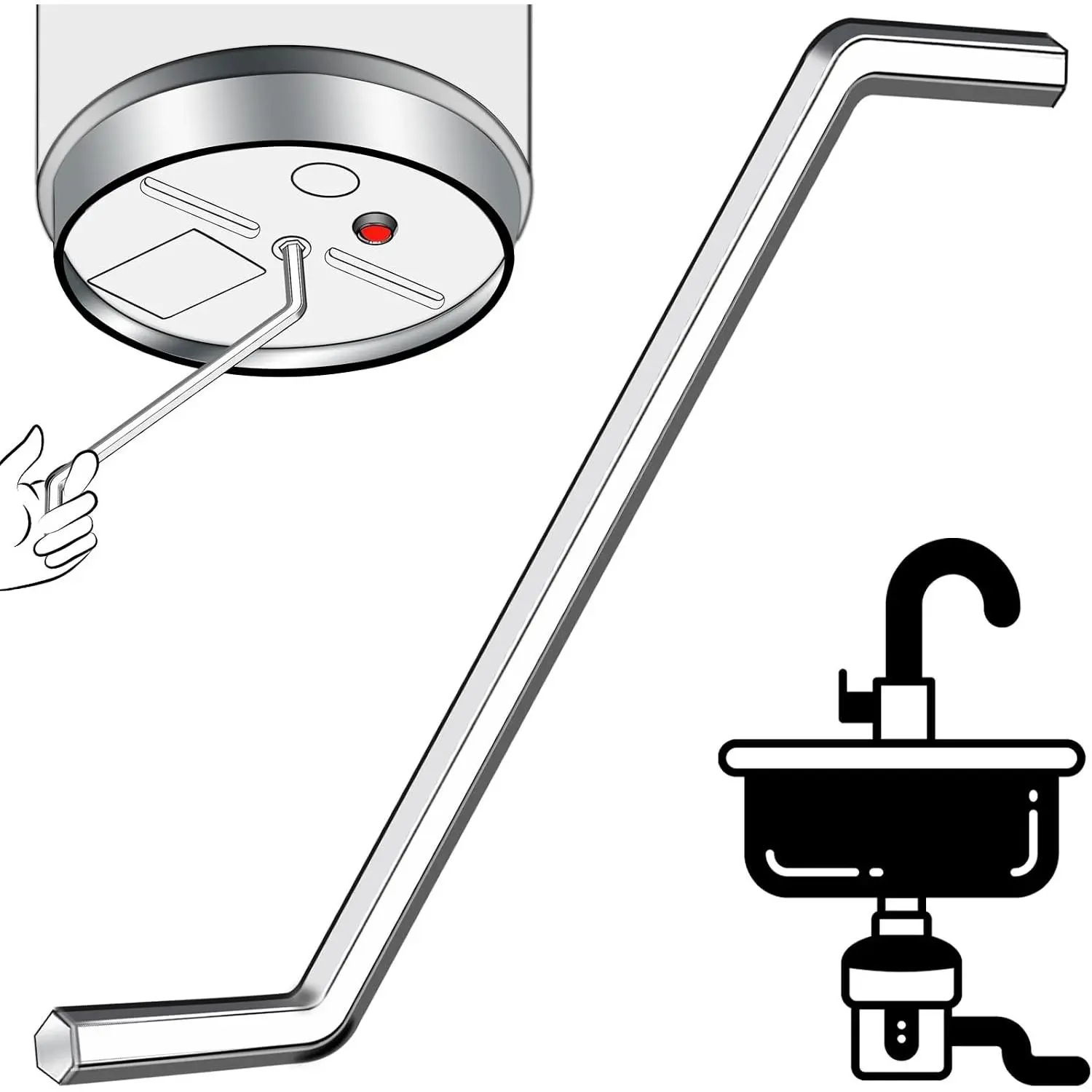 Garbage Disposal Wrench, Garbage Disposal Allen Wrench Tool Compatible with  Garbage Disposal for Un-Jam/ Garbage Disposal Fix Garbage Disposal Repair/Unclog Kitchen Sink,