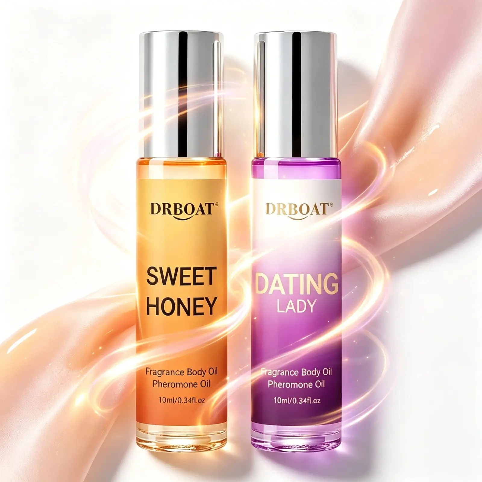 Honey Oud& Dating Pheromone Oil Set - Roll On Massage Essential Perfume Oil, Vanilla & Bergamot Scent Oil for Massage, Romantic Fragrance Oil Traveling or Home Bathroom Use.