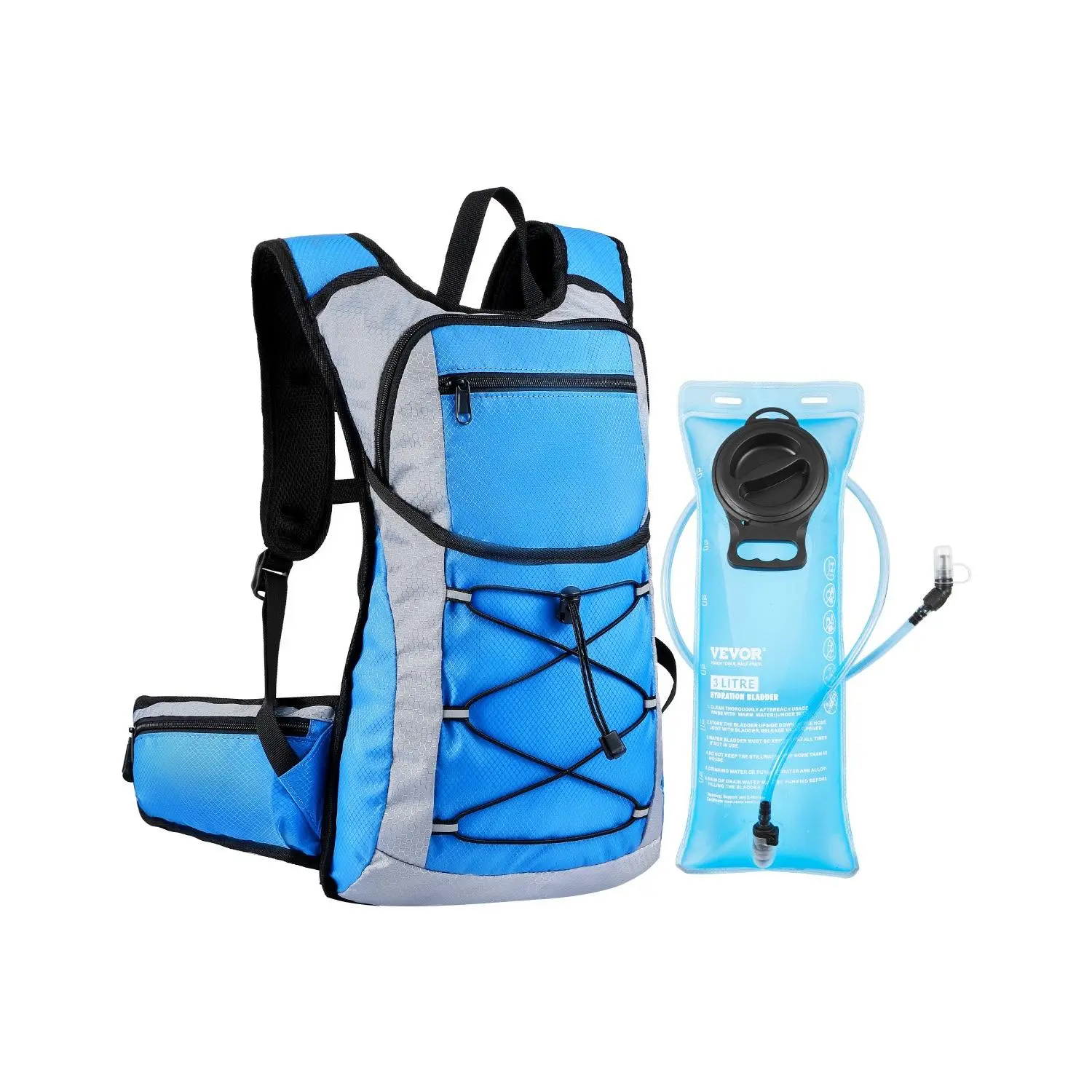【toolupgrade】VEVOR Hydration Backpack, 15L Insulated Hydration Pack Backpack with 3L TPU Water Bladder, Hiking Water Backpack with Storage for Men Women, Hydro Water Daypack for Hiking Running Cycling Camping