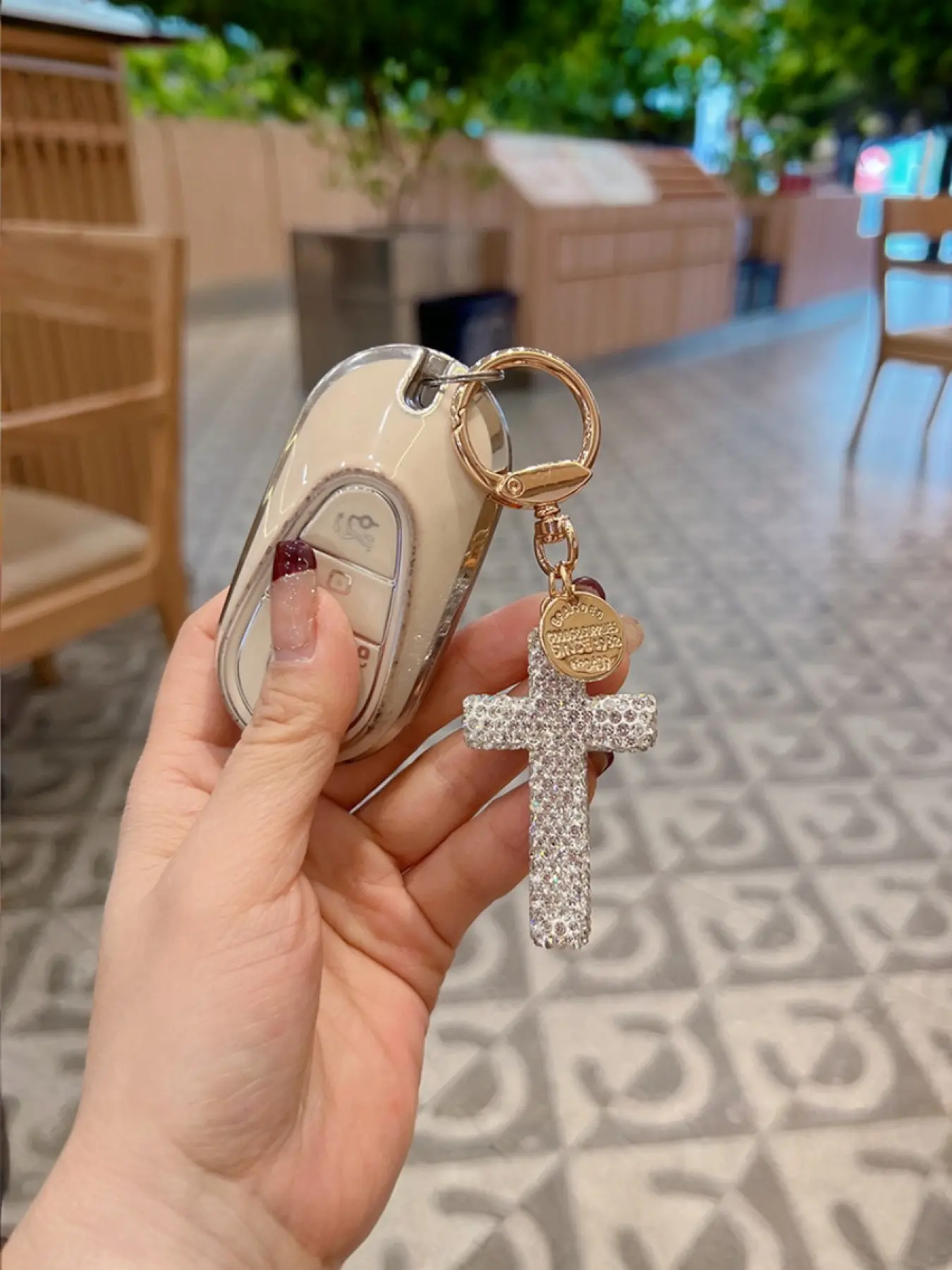 Clay Cross Design keychain, car keychain, creative bag pendant, Keychain for Bags, Bag Charms, unisex, Keychain Accessories#Fashionweek#Fallfreshness#test