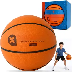Silent Basketball Size 7 (29.5") – Airless PU  Basketball for Quiet Indoor Dribbling & , Real Feel Grip, High Bounce, Low-Noise Practice Ball for  & Indoor Courts