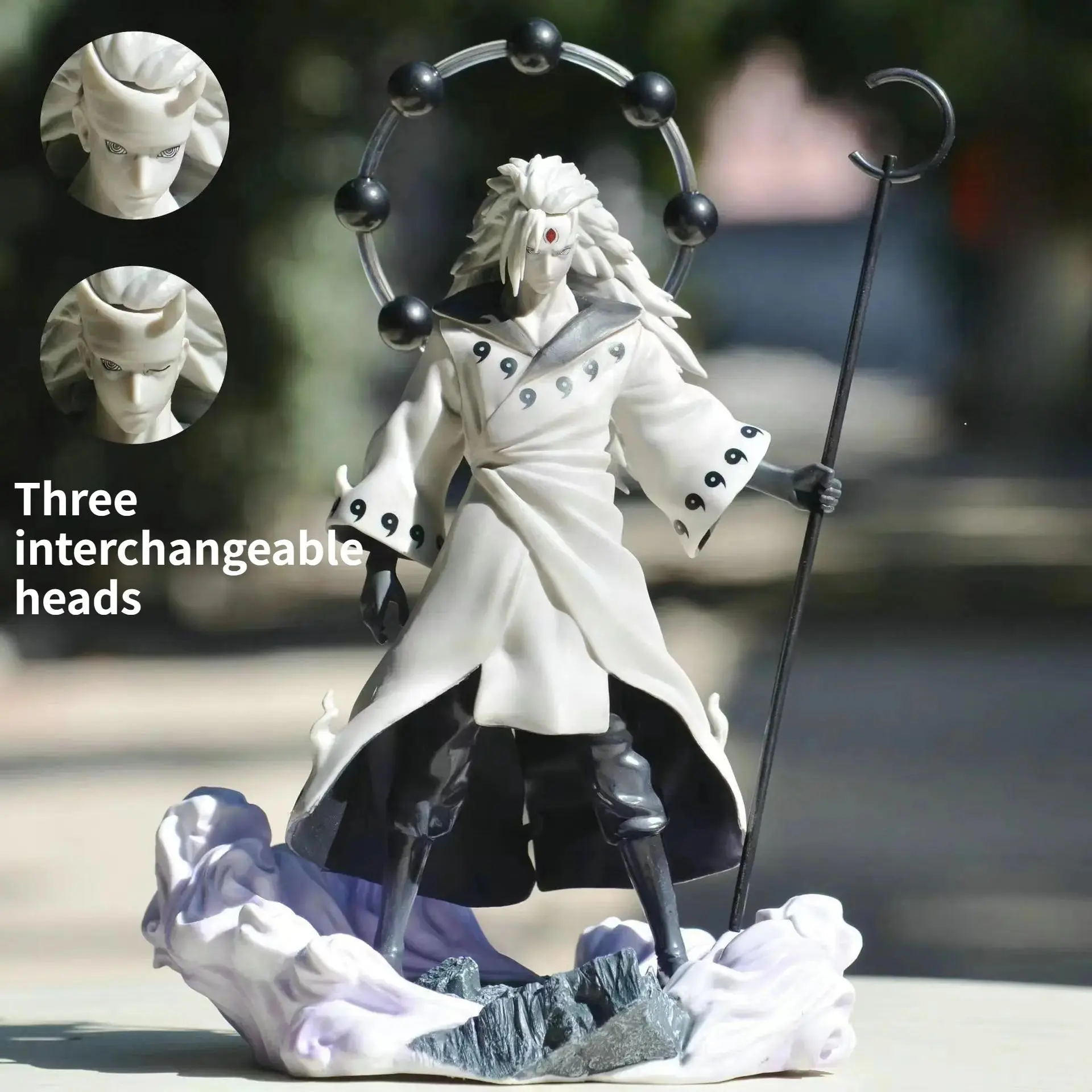 Cartoon Anime Naruto Uchiha Madara Jinchuriki Form Ver. PVC Action Figure, about 28cm Desktop Model Statue, Kids Toys & Collectible Gifts for Anime Fans