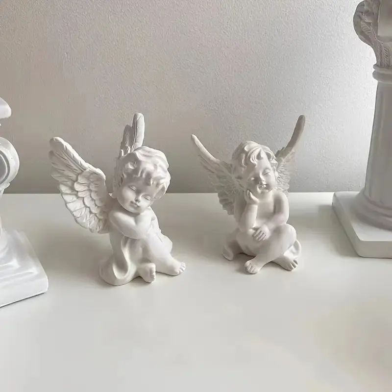 Resin Angel Statue, Sleeping Angel Sculpture, Resin Sculptures, Indoor Outdoor Home Decor, Cute Angle Memorial Statue, Garden Decoration, Outdoor Garden Accessory, Statue Decorations