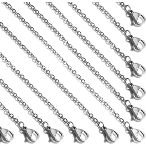 Bulk 24 Pcs 2mm 18" Stainless Steel Link Cable Chain Necklaces for Jewelry Making