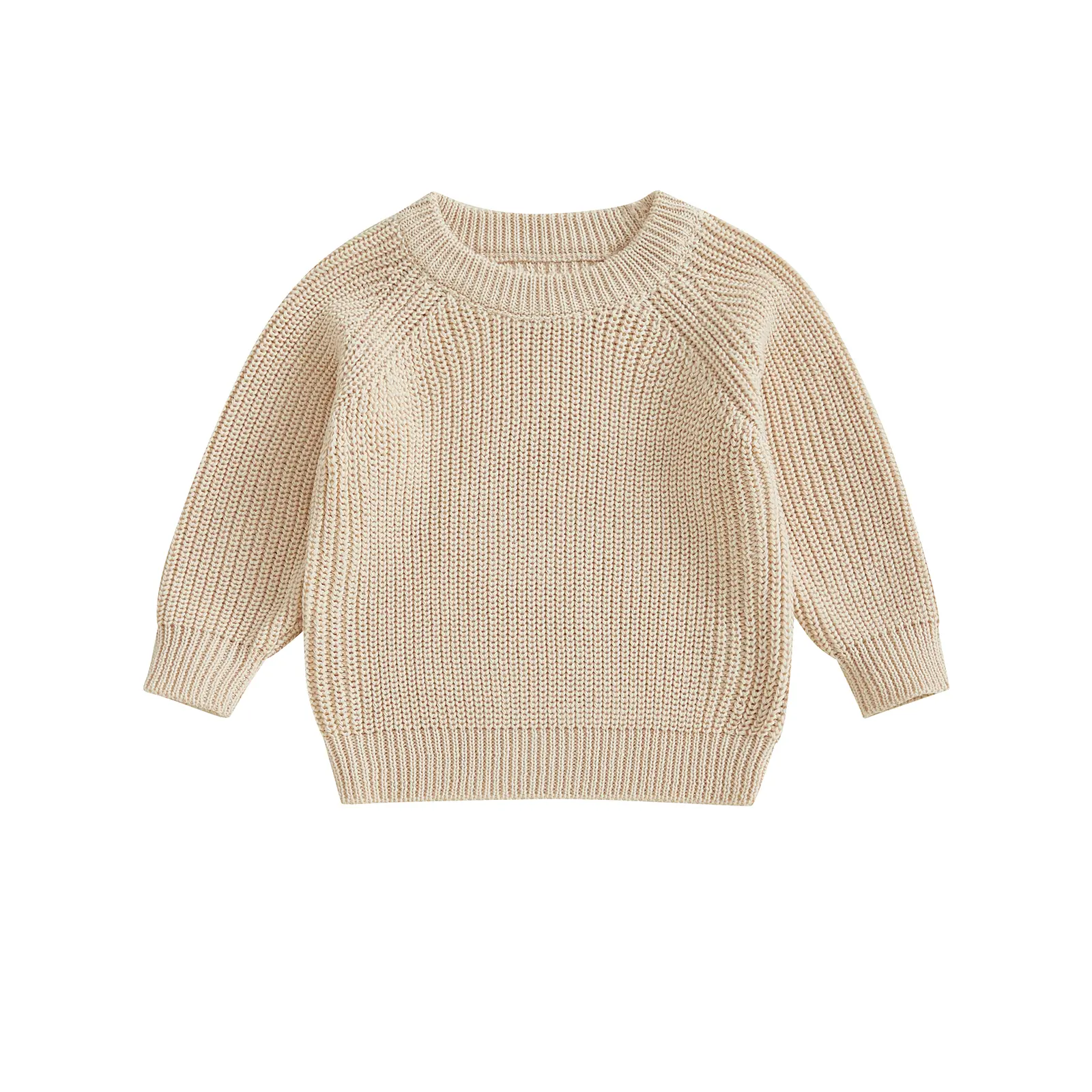 Canrulo Baby Girls Boys Sweater Solid Color Long Sleeve Crew Neck Knit Pullover Warm Sweater Toddler Clothes Knitwear Baby Jumpers Tops Casual for Fall Winter