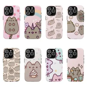 [Magnetic Design]A cute Pusheens ice cream phone case, compatible with iPhone 17, 16, 15, 14, 13, 12, and 11 Pro Max models. A perfect Halloween and Christmas gift, made of transparent TPU soft shell material.