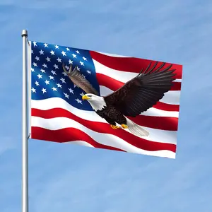 1pc of a Vibrant Patriotic Flag, Measuring 3X5 Feet, Designed for a Flagpole Sleeve Style. It Features a Single-Sided Hanging Design And Includes a Flagpole Cuff with Two Hole Rings, Perfect for Outdoor Decoration. This Listing Is for The Flag Only