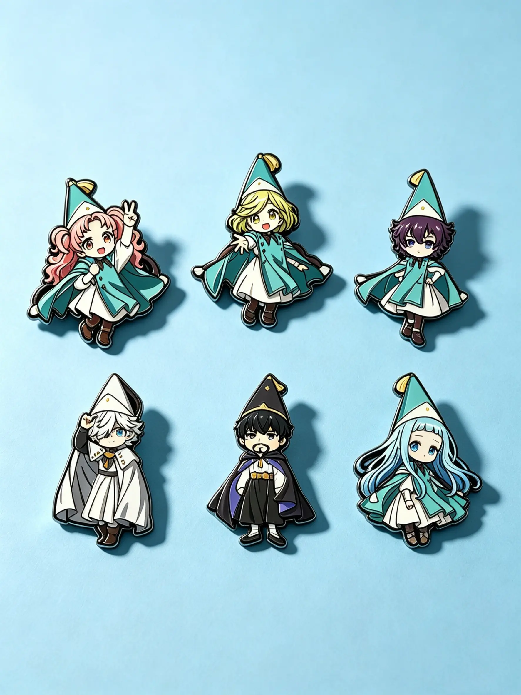 6pcs Anime Enamel Lapel Pins, Brooch Pin, Pointed Hat Magic Workshop Cartoon Badges, Decorative Badge, Backpack Fashion Accessories, Fan Jewelry Gift Set, Badge Decoration