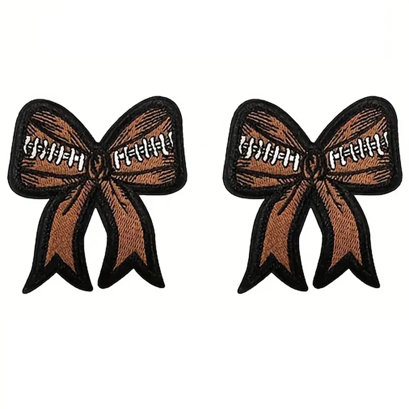 2Counts  Iron On Patches, Embroidered Jeans Patches, Trendy Bow Bowknot Women Sports Applique Emblem Badge Sew On/Iron On Patch for Jeans, Backpacks, Clothes, Clothing, Jackets, & Hats, Appliques Embellishments
