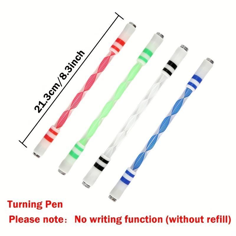 Random Color Glowing LED Spinning Pen, 1/2/3/4 Counts Rolling Stress Relieving Toy, Fidget Gadget, Perfect Pocket-sized Gift for Halloween Thanksgiving (no Writing Function)