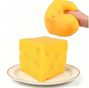 Yellow Cheese Squishy Block - 4.25"x4.25" Moldable Squishies Fidgets Squishies, Stress Relief Sensory Squeeze Toy for Kids, Perfect Birthday Gift for Summer Fun & Relaxation #summerwins