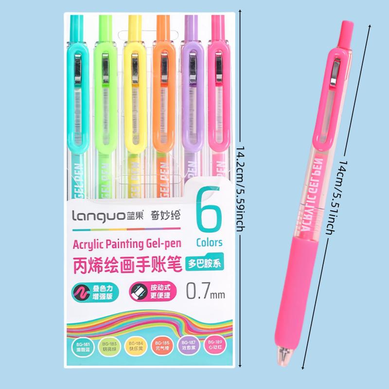 Acrylic Painting Gel Pen,Retractable 0.7mm Tip,Rich Color Large Capacity Ink Pens,Art Supplies For Diary,Card,DIY,Coloring, Doodling, Stackable colors, Clip Acrylic Gel Pen, Acrylic Paint Markers
