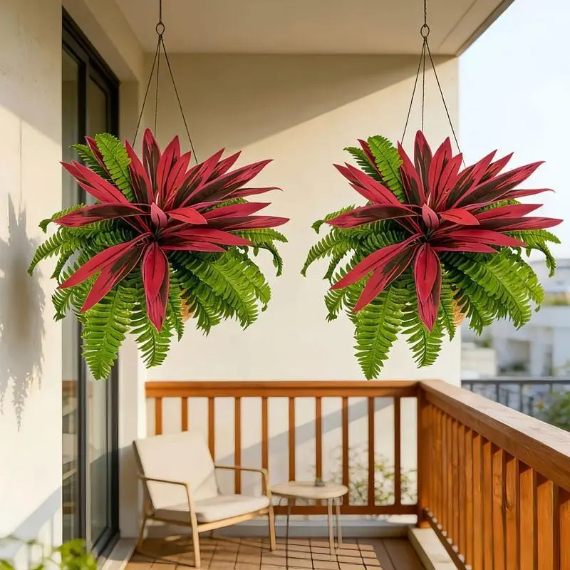 Spring Summer Artificial Flower Arrangement, 2 Sets Combo Fake Plants, Brazilian Wood & Persian Grass, Indoor Home Decor, Artificial Flowers Indoor, Wedding Festival Decoration