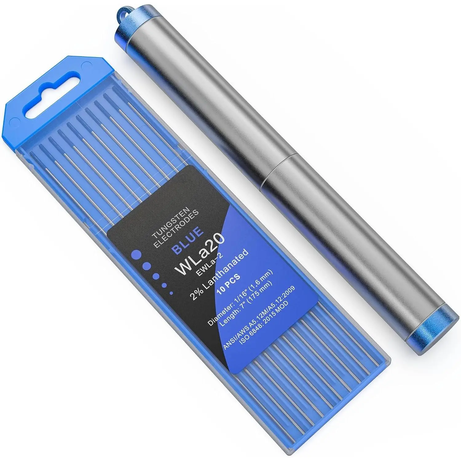 1/16" Blue Tungsten Electrode with Storage Bucket