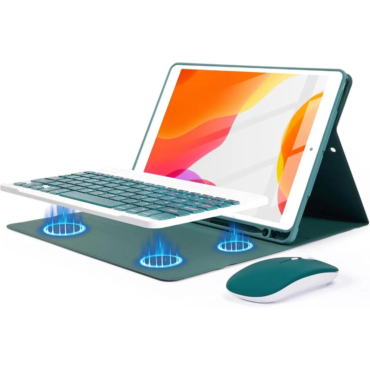 Touchpad Keyboard Case for iPad 10.2" 9th 8th 7th Generation, 7 Colors Backlight 10.5 inch iPad Air 10.5"(3rd Gen)/iPad Pro Case with Keyboard & Pencil Holder,,,Detachable,BL