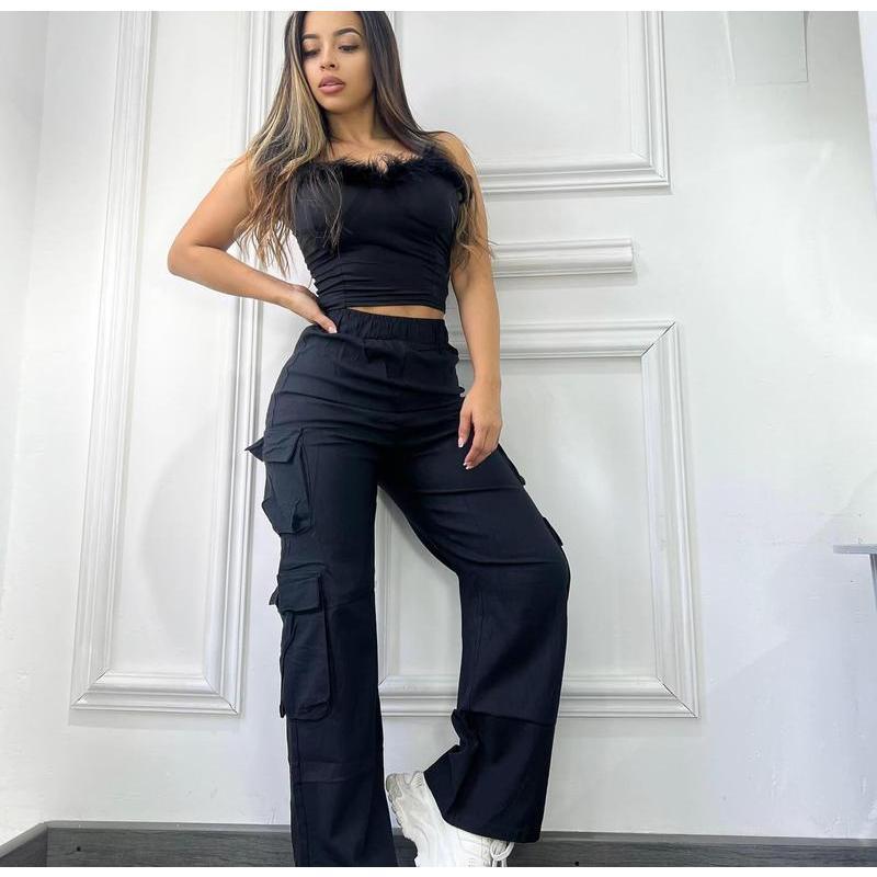 Casual Cargo Pants for Women - 2026 Fashion Multi-Pocket Solid Color Long Pants - Street Style - Cargo Pants for Women Streetwear