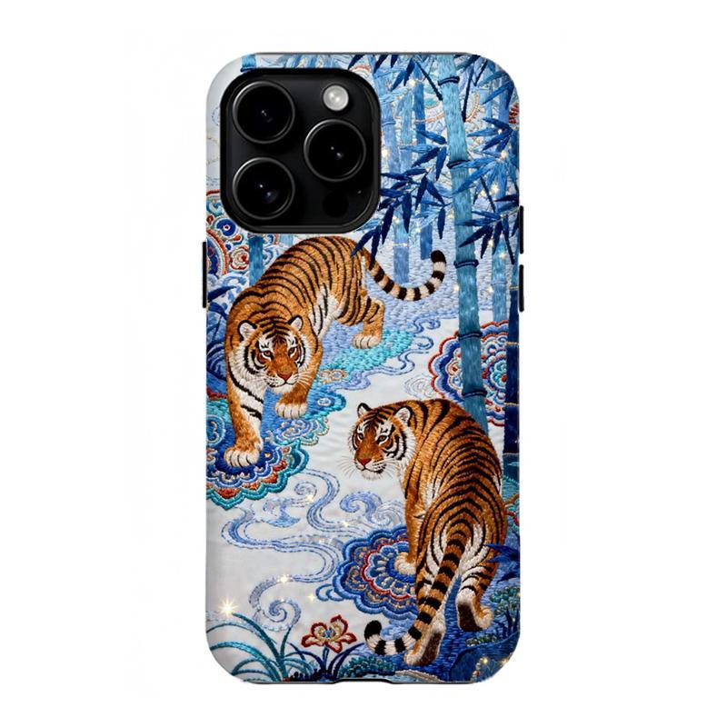 Wild Tiger & Panther Phone Case Tough Protective Cover for iPhone 16 15 14 13 12 11 17Pro Max Samsung S25 S24 S23 S22 Ultra Gifts for Fans Men Women Phone Accessories