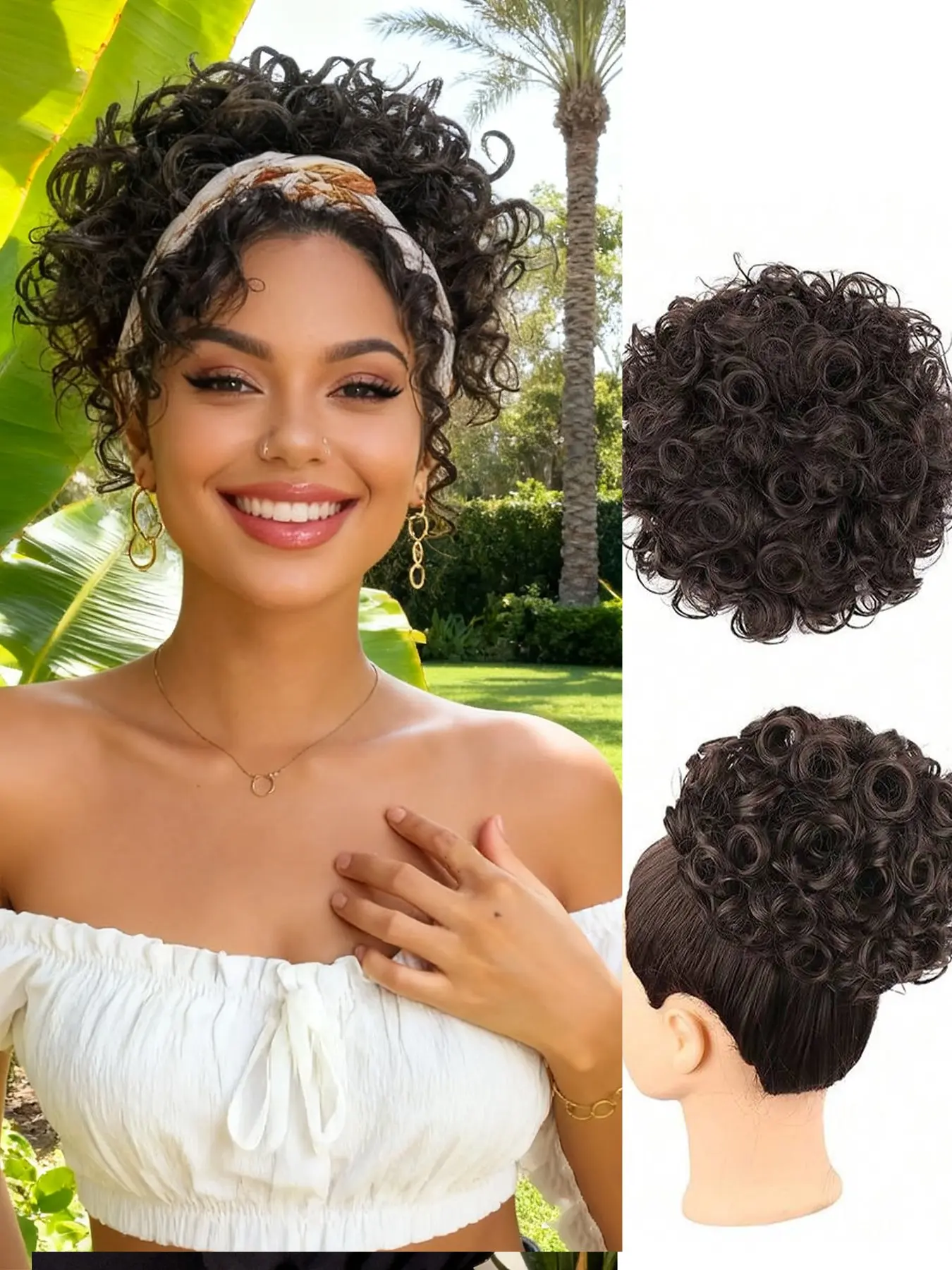 Women's Messy Bun Hair Pieces, Synthetic Hairpieces, 8 inch High Temperature Synthetic Fiber - Elastic Drawstring Hair Bun Hair Pieces For Women With Thinning Hair