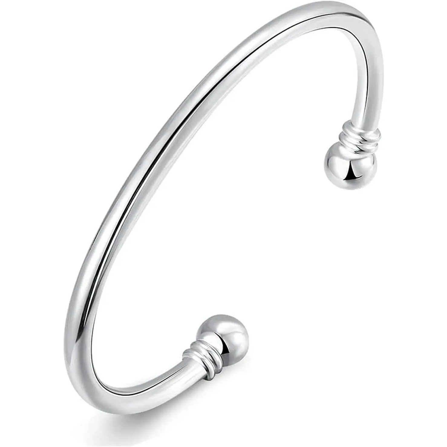 Silver Plated Cuff Bracelet for Women, Elegant 360-Degree Polished Adjustable Bangle, Mother's Day Gifts for Mom, Aunt, Bracelet Bangle, Bracelet Design, Party Wear
