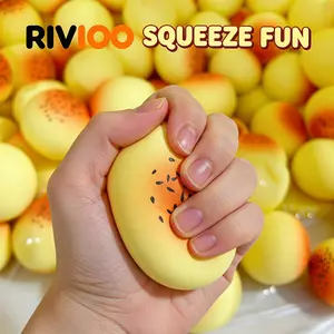 RIVIOO Creative fluid egg yolk souffle decompression pinch music, plastic simulation bread slow rebound decompression vent