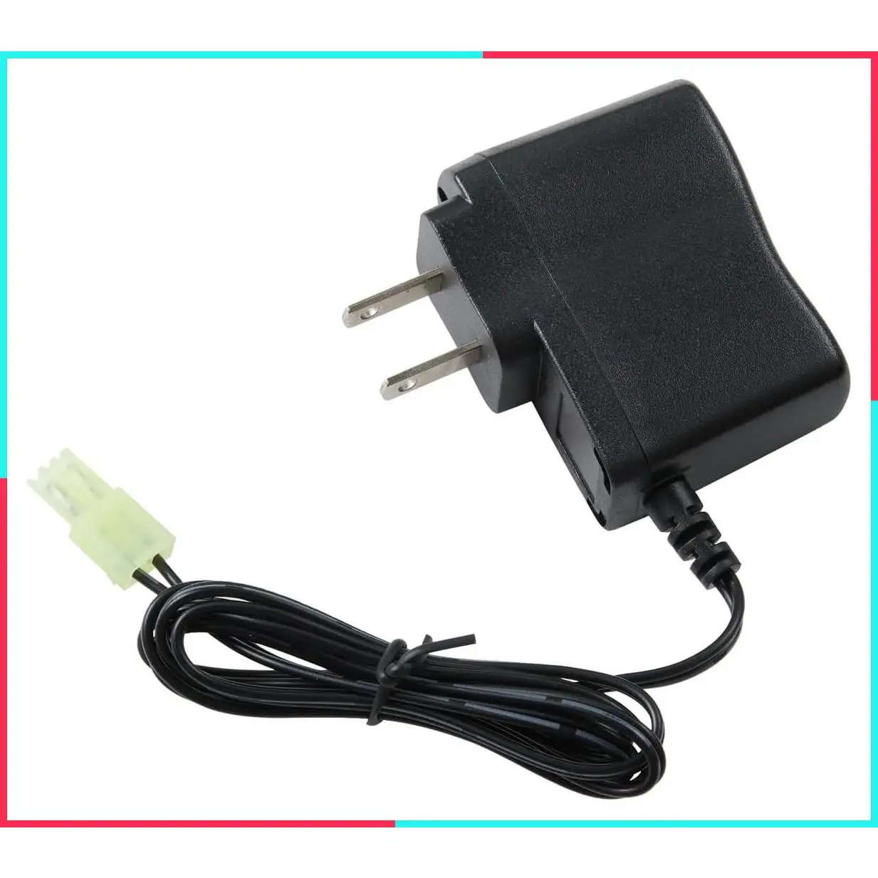 Airsoft RC Battery Charger for 9.6V 8S NiMH NiCd Battery Packs, 12V 400mA AC Plug Charger with Standard Mini Tamiya Connector