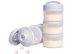 Termichy Stackable Formula Dispenser Portable Milk Powder Container, 2 Pack, Light Pink