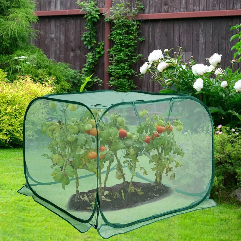 Pop-Up Garden Plant Cover | Vegetable Mesh Protector | Includes 4 Ground Stakes | Plant Protector for Raised Gardens and Flower Beds | Protects Vegetable Seedlings from Animals | Available in 2 Sizes
