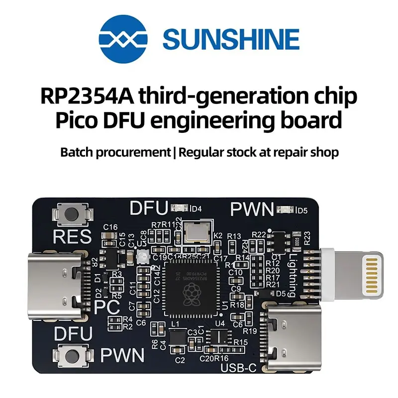 SUNSHINE RP2354A Third-generation Chip Pico DFU Engineering Board A12-A13 Chips & iPad One-click PWND Mode One-click Purple Mode