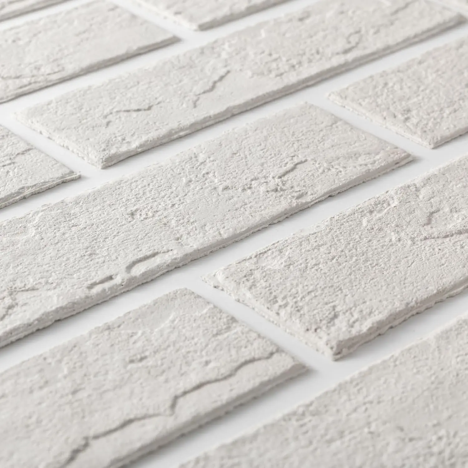 Faux Thin Brick Wall Veneers - 17 Pcs, 2.38 Sq.Ft, Realistic Look, Lightweight, Eco-White, Indoor/Outdoor Decorative Bricks for House Facade, Garage