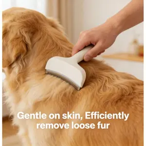 2-in-1 Self-Cleaning Pet Grooming Brush - Deshedding Tool for Long & Short Haired Cats, Beauty/Hair Care Accessory Efficiently Removes Loose Fur from Cats & Dogs, Deshedding Brush