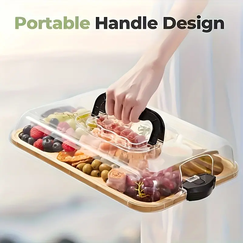 Wooden Cutting Board with Lid and Handle, Portable Design for Kitchen, Office, Outdoor Picnic, Perfect Gift for Moving and Weddings, Durable Cutting Boards, Chopping Boards