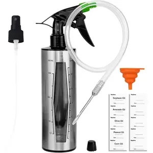 3 in 1 Food Grade BBQ Spray Bottle & Marinade Injector 12oz/350ml Upgrade Oil Mist Spritzer Bottle for Smoker Smoking Cooking