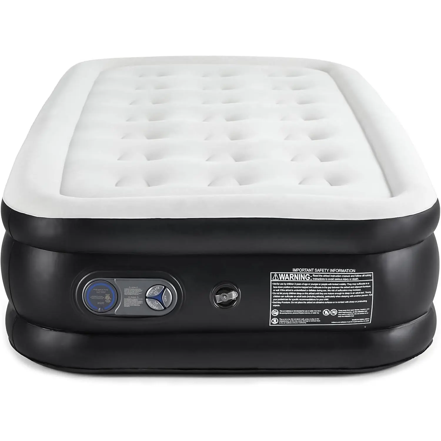 Twin Air Mattress with Built-in Pump, 18 Inch Double Height Inflatable Air Bed, 660 lbs Support Portable Guest Mattress for Home Camping