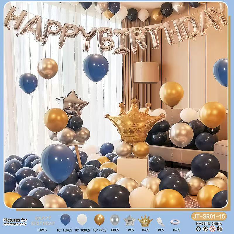 Instagram-style birthday balloon set, party atmosphere decoration, scene arrangement, background wall decoration, suitable for birthday parties and holidays